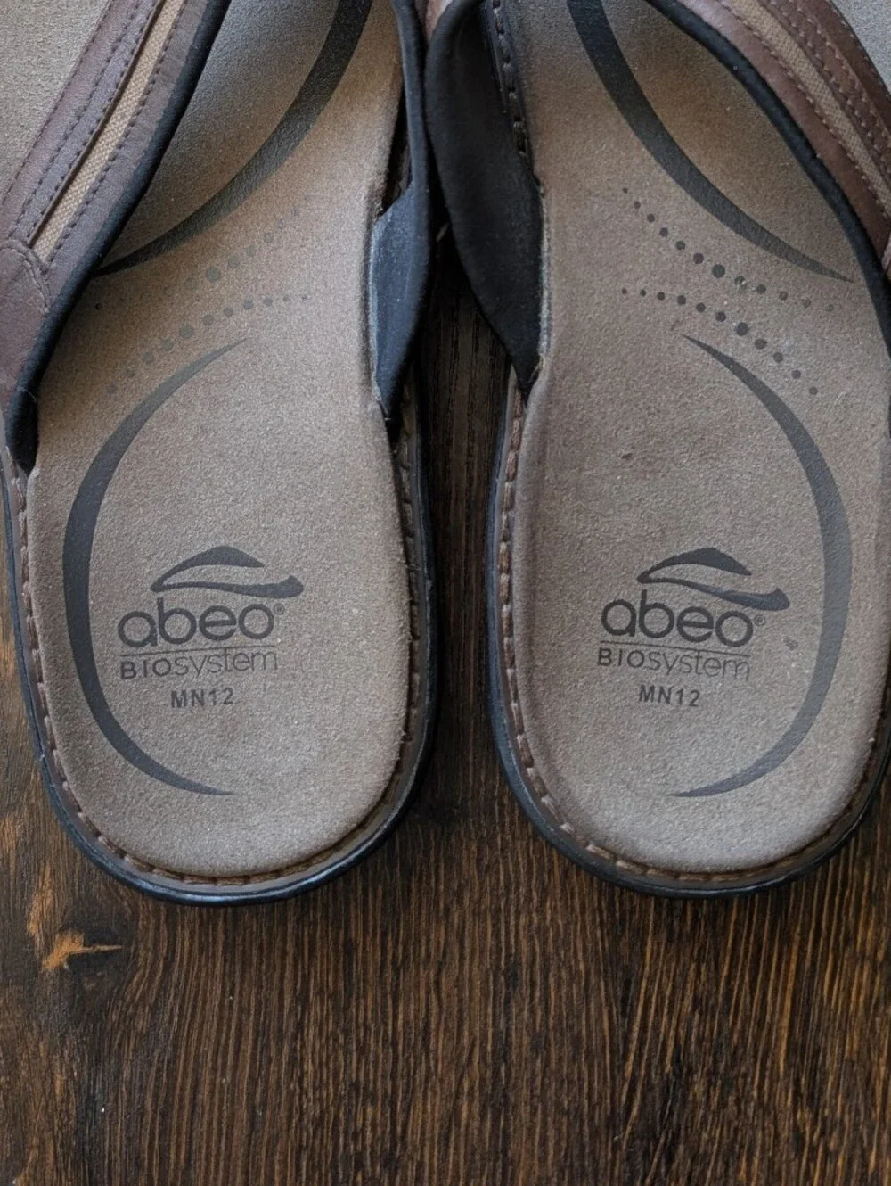 ABEO Baird Brown Leather Straps Arch Support Thong Sandals